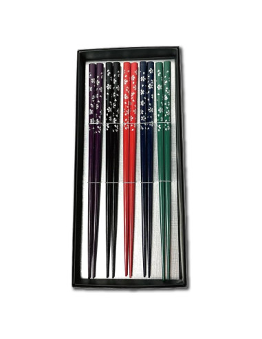 Juego de Palillos Japoneses Premium Terra MK020 - 5 Pares de Madera