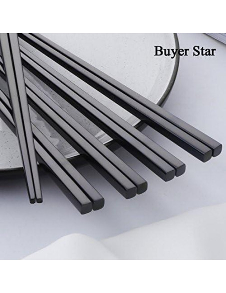 Palillos Chinos Reutilizables Buyer Star Acero Inoxidable 5 Pares