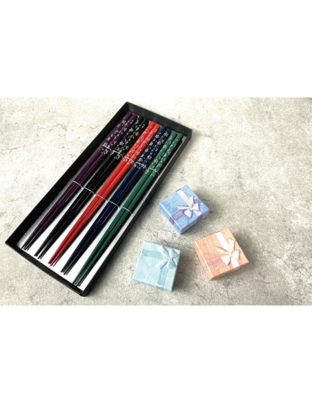 Juego de Palillos Japoneses Premium Terra MK020 - 5 Pares de Madera