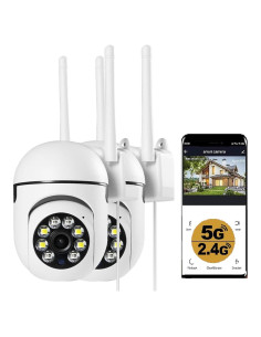 Cámaras de Seguridad Domo KOWVOWZ 1080P WiFi 360 IP66 (2PCS)