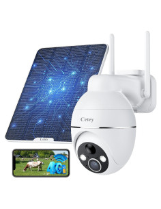 Cámara de Seguridad Solar 4G LTE Cetey 2K IP65 Exterior
