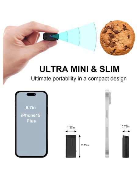 Cámara de Seguridad Mini TnoxHD WiFi HD 160 Visión Nocturna