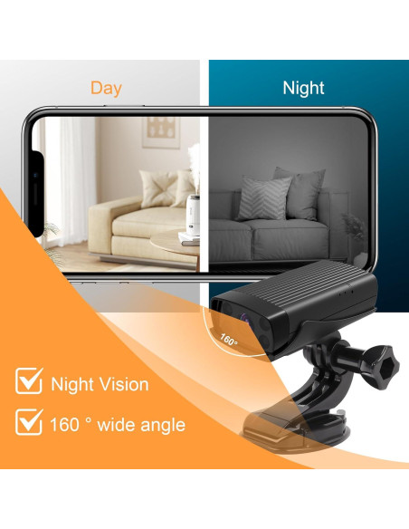 Cámara de Seguridad Mini TnoxHD WiFi HD 160 Visión Nocturna