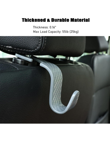 Gancho Organizador para Asiento de Coche Toiyason 4 Piezas Gris