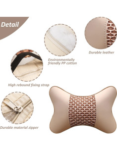 2 Almohadas Soporte Cuello Coche JforSJizT Espuma Memoria 2