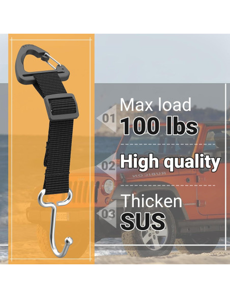 Gancho para bolso de coche Qidoe 2 unidades ajustables 45 kg