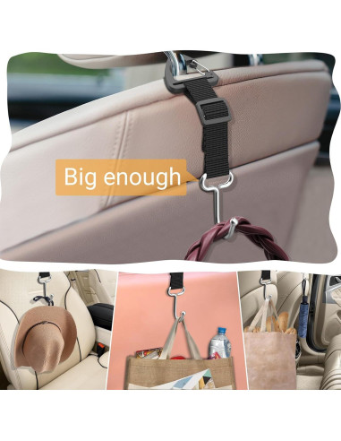 Gancho para bolso de coche Qidoe 2 unidades ajustables 45 kg