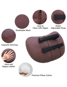 Almohada de Cuello TOPABYTE para Automóvil 2 Paquetes Rojo 2