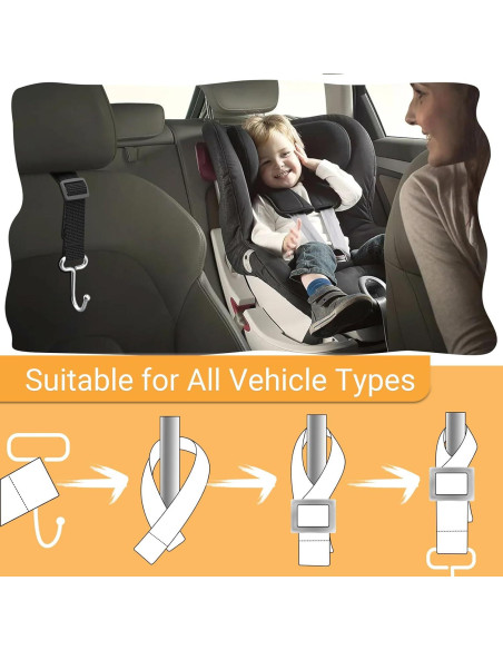 Gancho para bolso de coche Qidoe 2 unidades ajustables 45 kg