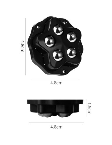 12 Ruedas Autoadhesivas Negras Weidu para Muebles 4.8cm