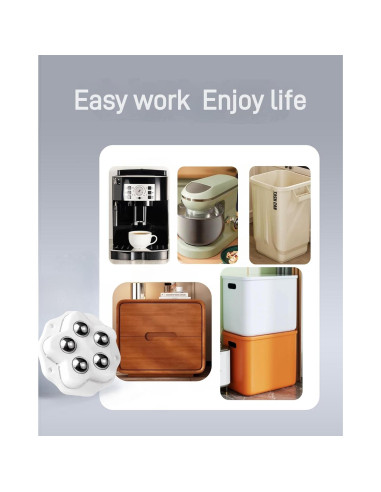 12 Ruedas Autoadhesivas Negras Weidu para Muebles 4.8cm