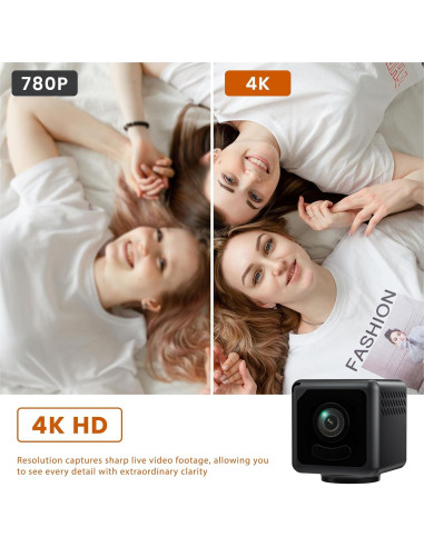 Cámara Mini Inalámbrica WiFi 4K Terura con Visión Nocturna