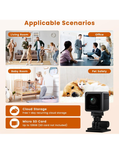 Cámara Mini Inalámbrica WiFi 4K Terura con Visión Nocturna