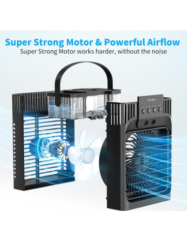 Acondicionador de Aire Portátil 4-en-1 Mini 1200ml con Control Remoto