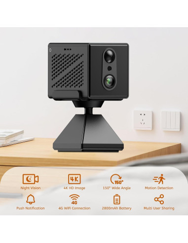 Cámara de Seguridad Inalámbrica 4K RXIMA con Visión Nocturna