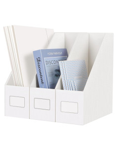 Soporte de Revistas JiaWei Blanco 3 Paquetes Cartón Resistente