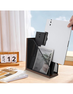 Soporte de Revistas de Madera Antigua ASIFMTHOT - 2 Piezas 2