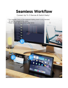 Teclado Bluetooth Plegable B.O.W Mini Recargable Negro 2
