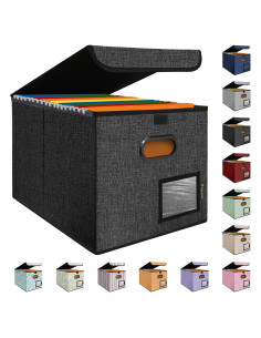 Caja Organizadora de Archivos BALEINE Plegable Negra 38x32x28 cm