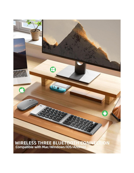 Combo Teclado y Ratón Plegables Inalámbricos Zcyzbb Combo Teclado y Ratón Plegables Inalámbricos Zcyzbb