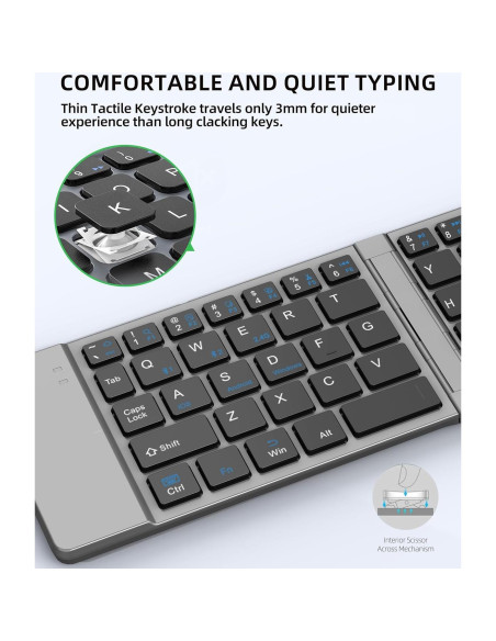 Combo Teclado y Ratón Plegables Inalámbricos Zcyzbb Combo Teclado y Ratón Plegables Inalámbricos Zcyzbb