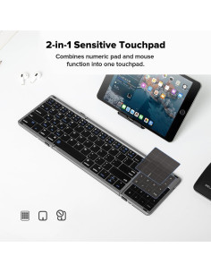 Teclado Plegable Inalámbrico DeLUX KF18 con Touchpad y 64 Teclas 2