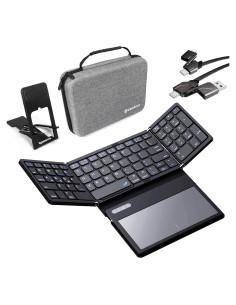 Teclado Bluetooth Plegable ZenRich con Touchpad y Estuche