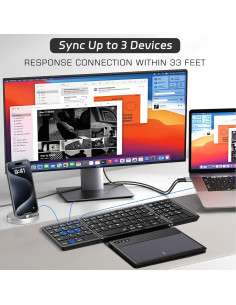 Teclado Bluetooth Plegable ZenRich con Touchpad y Estuche 2