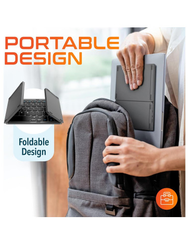 Teclado Bluetooth Plegable Delton F75 con Touchpad - Negro