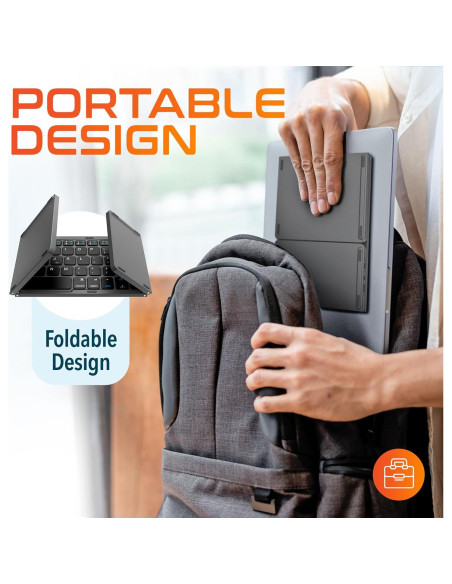 Teclado Bluetooth Plegable Delton F75 con Touchpad - Negro Teclado Bluetooth Plegable Delton F75 con Touchpad - Negro