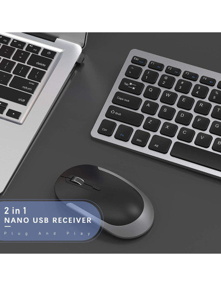 Combo Teclado y Ratón Inalámbricos Vssoplor Ultra Delgado Combo Teclado y Ratón Inalámbricos Vssoplor Ultra Delgado