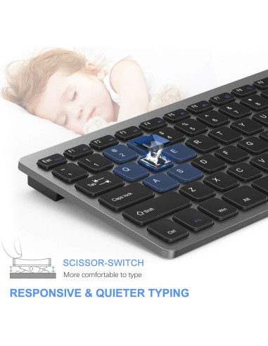 Combo Teclado y Ratón Inalámbricos Vssoplor Ultra Delgado