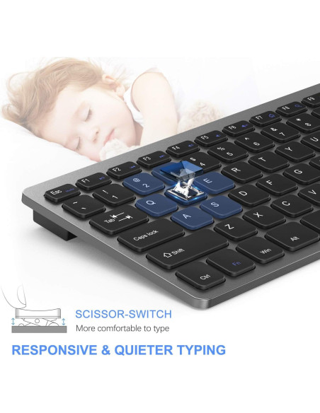 Combo Teclado y Ratón Inalámbricos Vssoplor Ultra Delgado Combo Teclado y Ratón Inalámbricos Vssoplor Ultra Delgado