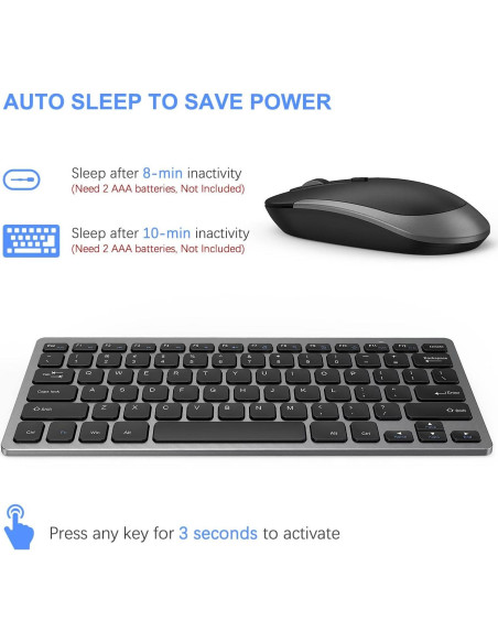 Combo Teclado y Ratón Inalámbricos Vssoplor Ultra Delgado Combo Teclado y Ratón Inalámbricos Vssoplor Ultra Delgado