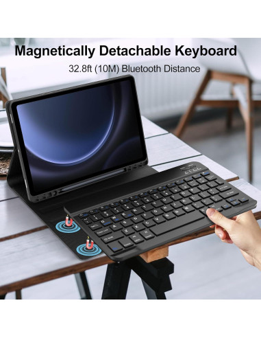 Funda con Teclado para Galaxy Tab S9 FE 10.9'' 2023 - Negro