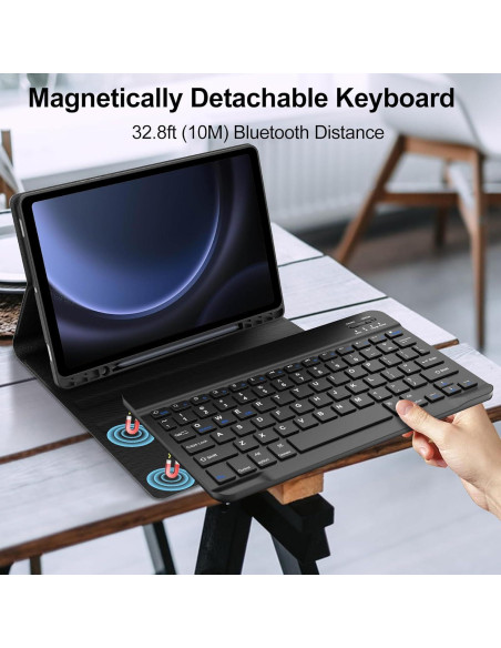 Funda con Teclado para Galaxy Tab S9 FE 10.9'' 2023 - Negro