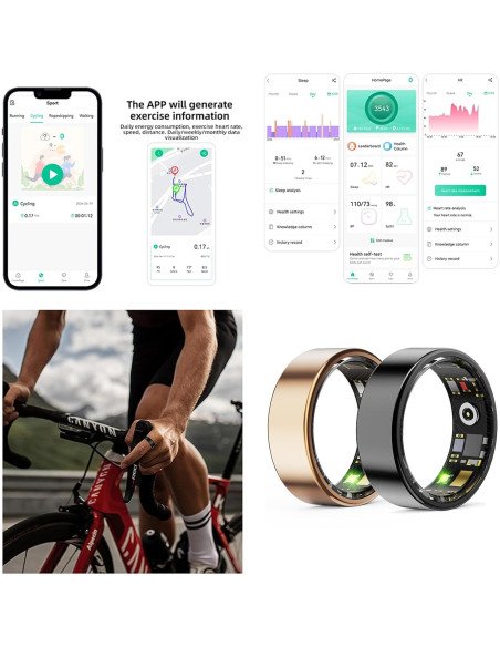 Anillo Inteligente HitTopss Oro Talla 8 Monitoreo Salud Fitness Anillo Inteligente HitTopss Oro Talla 8 Monitoreo Salud Fitness