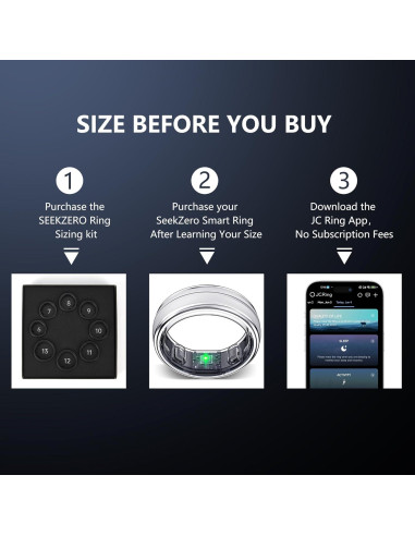 Anillo Inteligente SEEKZERO Plata 11 - Fitness y Salud