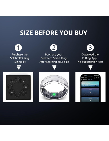 Anillo Inteligente SEEKZERO Plata 11 - Fitness y Salud