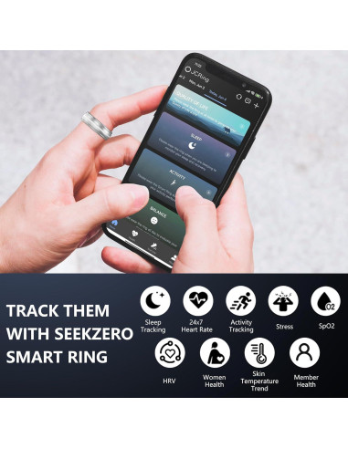 Anillo Inteligente SEEKZERO Plata 11 - Fitness y Salud