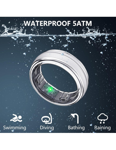 Anillo Inteligente SEEKZERO Plata 11 - Fitness y Salud