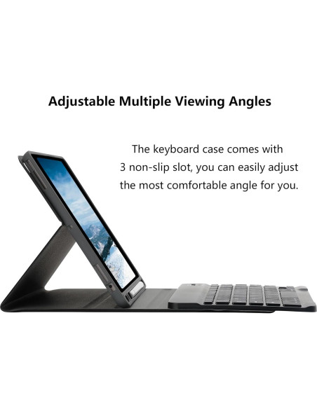 Funda teclado Bluetooth iPad 10.2" 9 8 7 Gen + Air 3 Pro 10.5"
