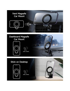 Soporte para coche MagSafe Niuyane 2 en 1 para iPhone 2