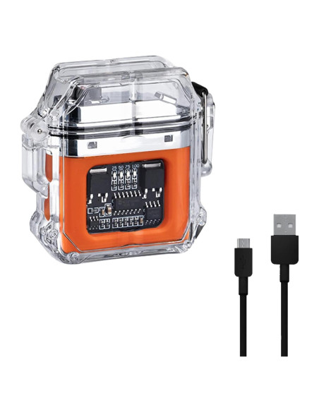 Encendedor Eléctrico GADATOP Doble Arco Recargable Naranja
