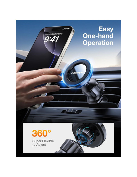 Soporte de Coche MagSafe AKESEPE para iPhone 16/15/14/13