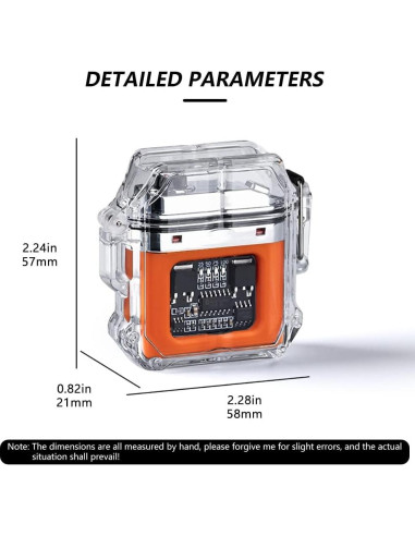 Encendedor Eléctrico GADATOP Doble Arco Recargable Naranja