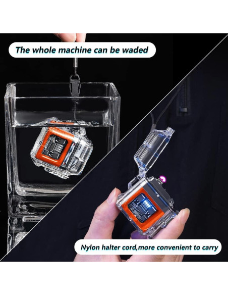 Encendedor Eléctrico GADATOP Doble Arco Recargable Naranja