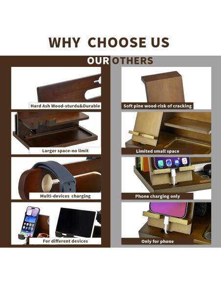 Estación de Acoplamiento de Madera Pinzoveno Marrón