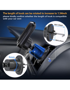 Soporte para Teléfono en Ventilación Coche Pop-Tech Negro 2