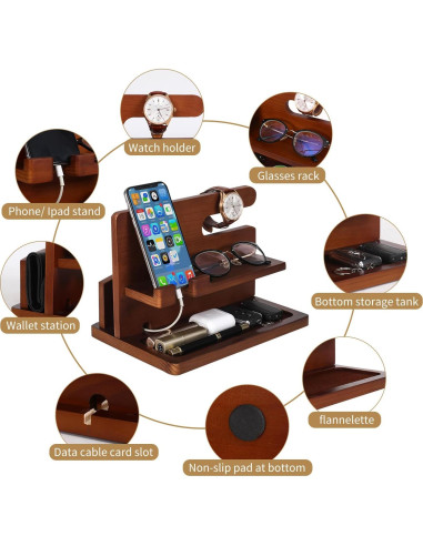 Estación de Acoplamiento de Madera YSangift para Teléfonos